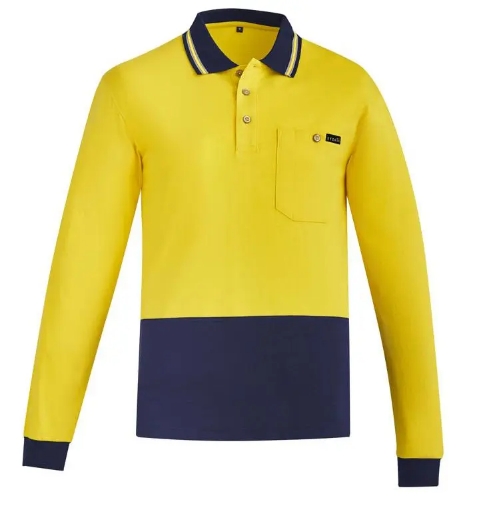 Picture of Syzmik, Mens Hi Vis Cotton L/S Polo